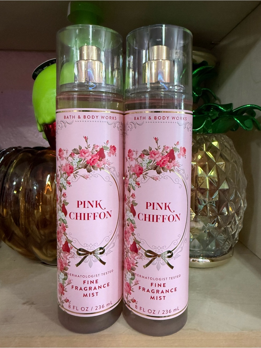 2 Bath & Body Works Pink Chiffon Mist - Light Pink Bottle